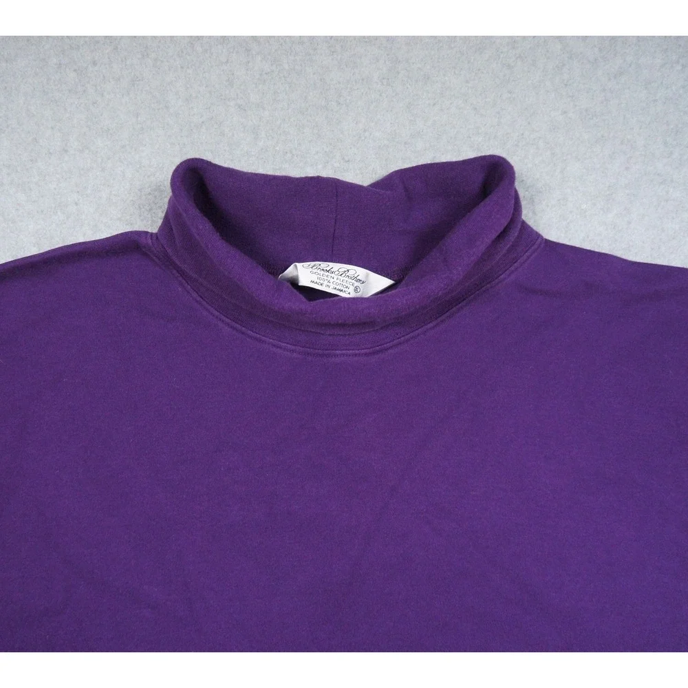 Vintage Brooks Brothers Shirt Mens XLarge Purple Turtle Neck Golden Fleece
